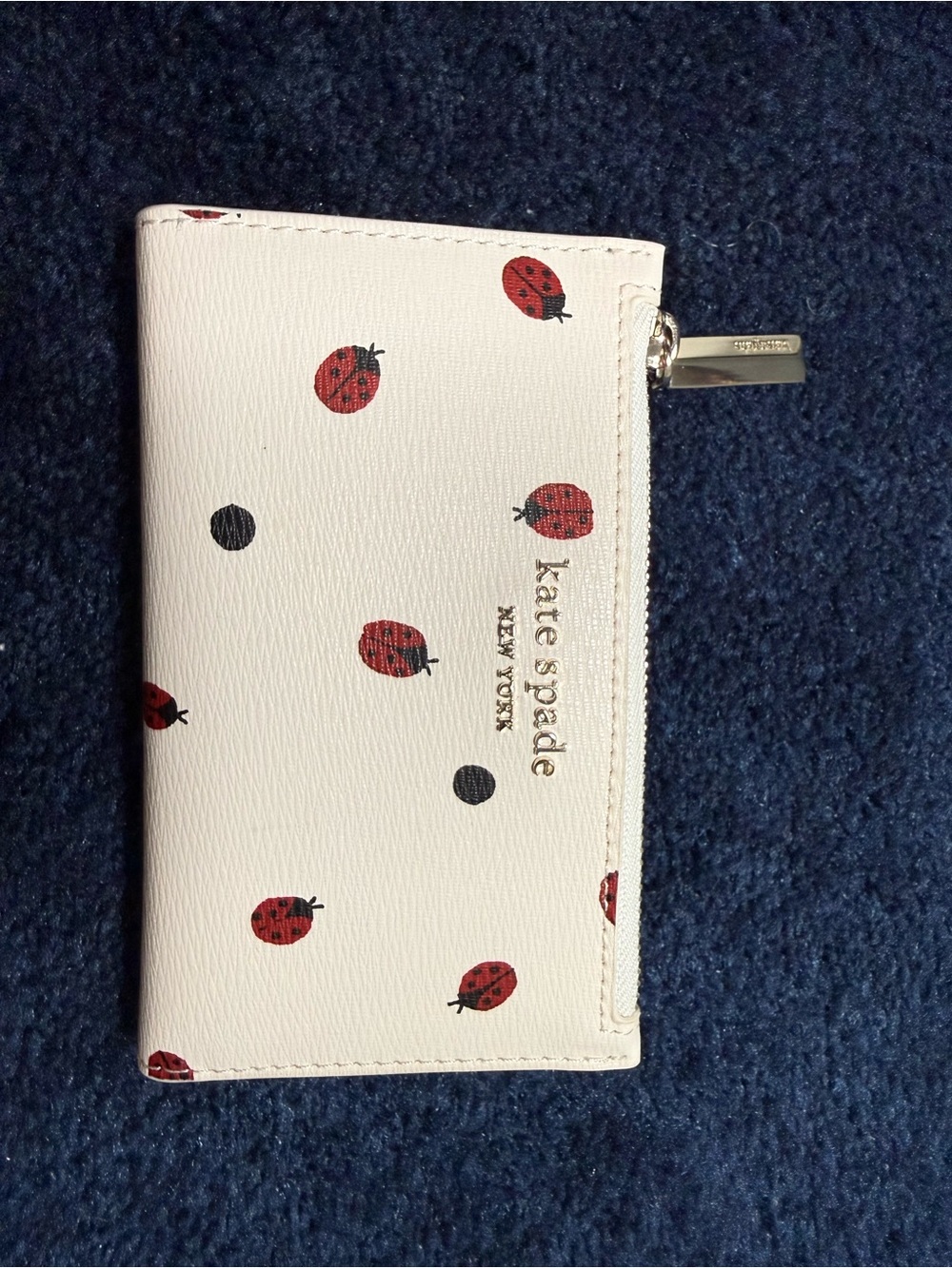 kate spade White Kids Wallet with Red Ladybug Print